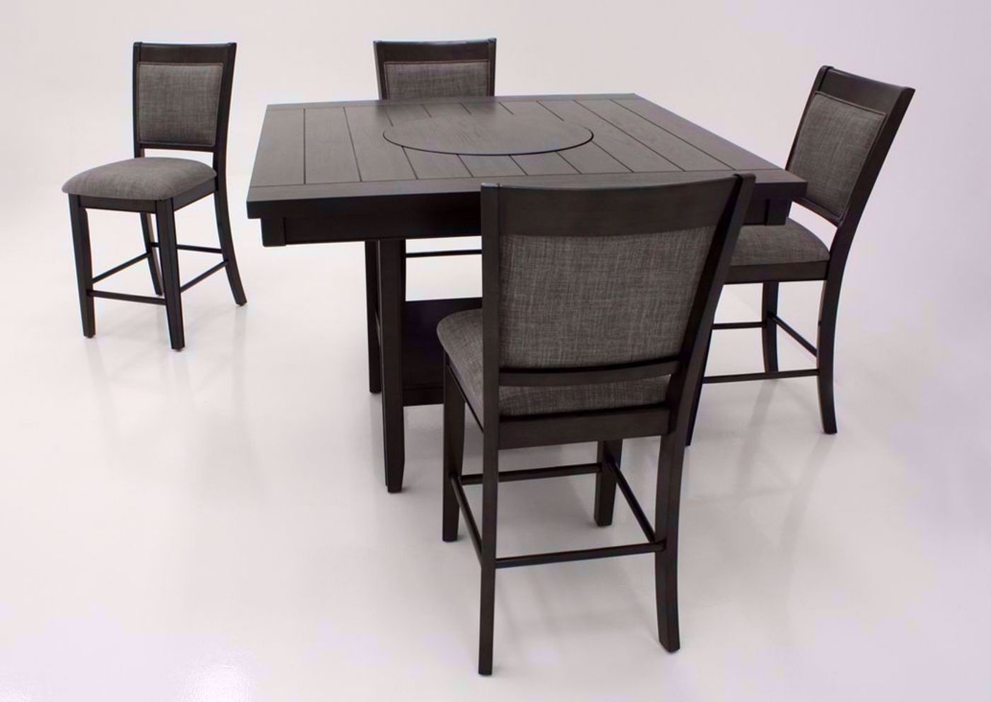 Dark Gray Fulton Counter Height Dining Set Showing the Side View | Home Furniture Plus Bedding