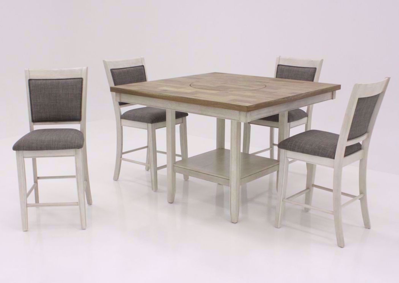 Rustic White Fulton Dining Set at an Angle | Home Furniture Plus Bedding