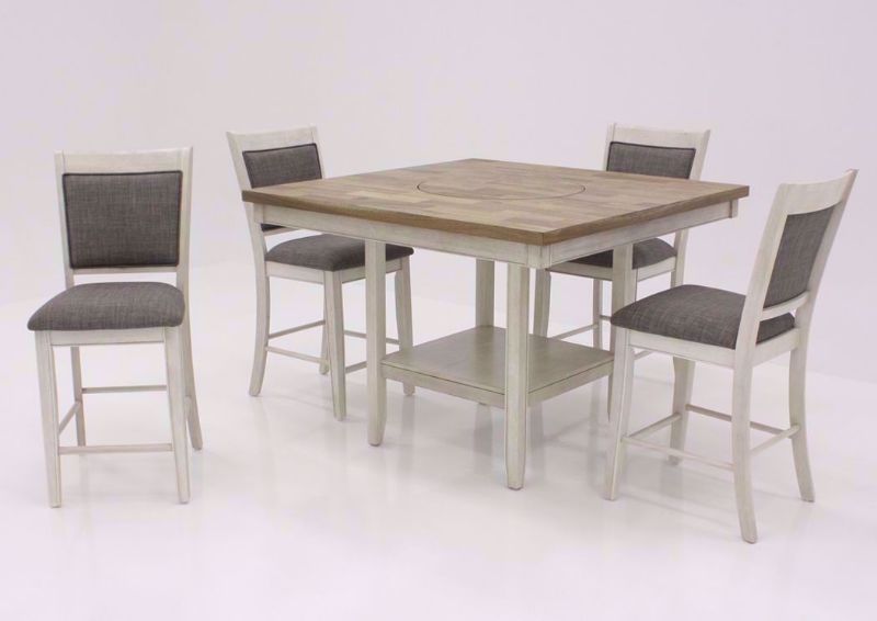 Rustic White Fulton Dining Set at an Angle | Home Furniture Plus Bedding