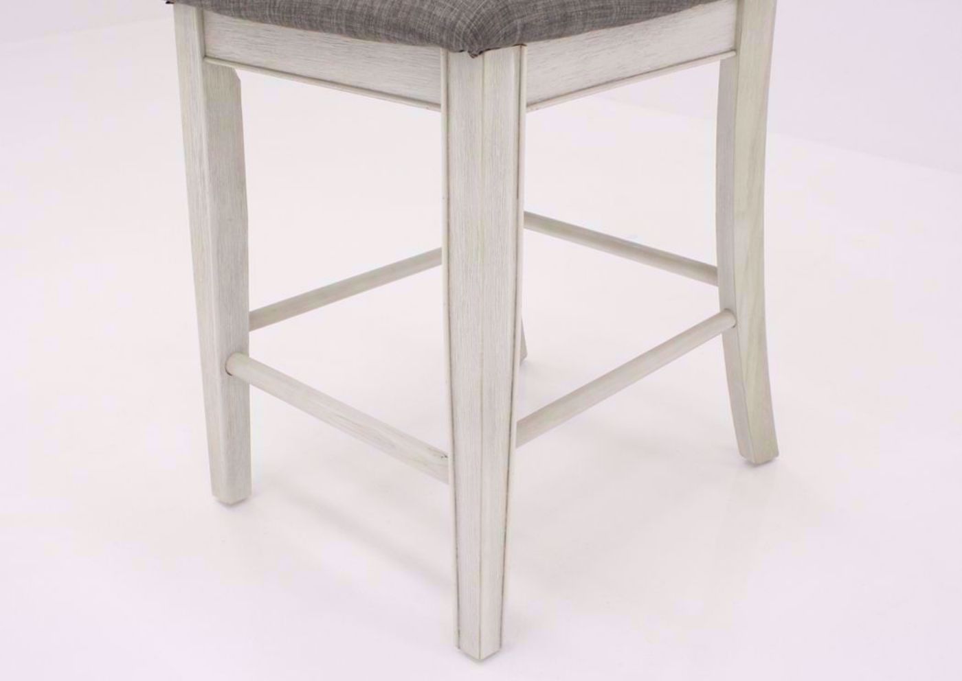 Rustic White Fulton Dining Set Showing the Barstool Legs | Home Furniture Plus Bedding