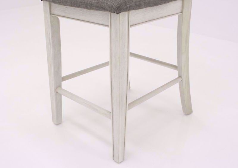 Rustic White Fulton Dining Set Showing the Barstool Legs | Home Furniture Plus Bedding