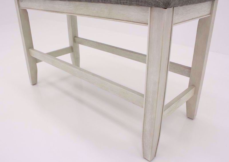 Rustic White Fulton Bar Height Bench Showing the Base Detail | Home Furniture Plus Mattress