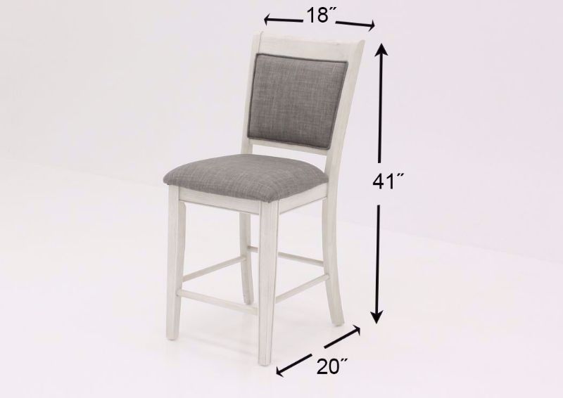 Rustic White Fulton 24" Barstool Dimensions | Home Furniture Plus Mattress