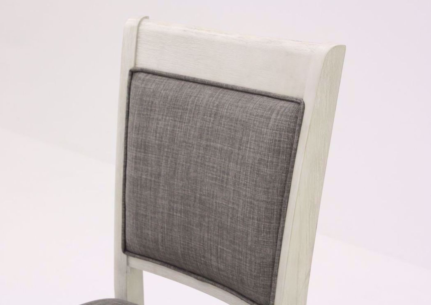 Rustic White Fulton 24" Barstool Showing the Gray Upholstered Seat Back | Home Furniture Plus Mattress