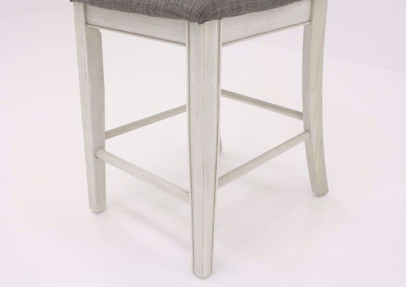 Rustic White Fulton 24" Barstool Showing the Wood Legs Detail | Home Furniture Plus Mattress