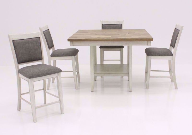 Rustic White Fulton Dining Set Facing Front | Home Furniture Plus Bedding