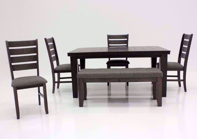 Dark Gray Bardstown Dining Table Set Facing Front Without Leaf In | Home Furniture Plus Mattress