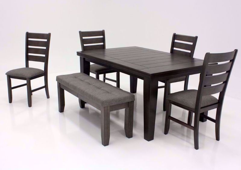 Dark Gray Bardstown Dining Table Set at an Angle | Home Furniture Plus Mattress