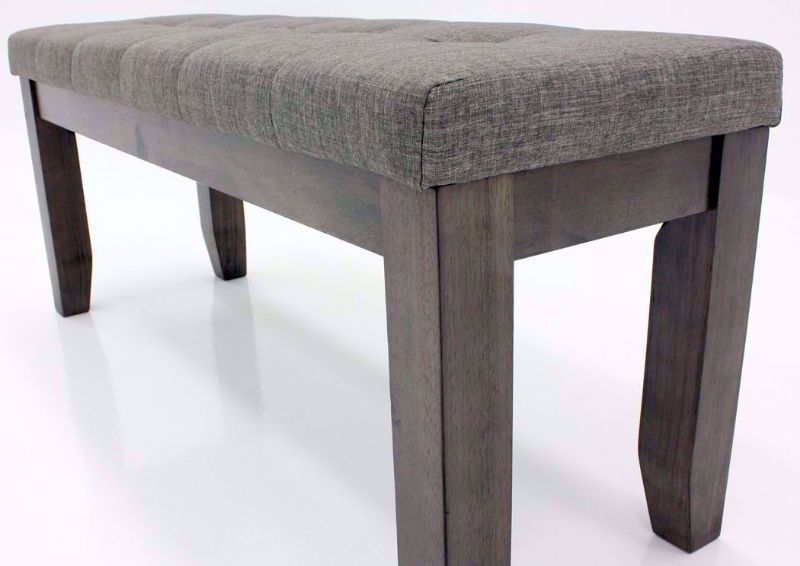 Dark Gray Bardstown Dining Table Set Showing the Bench at an Angle Close Up | Home Furniture Plus Mattress