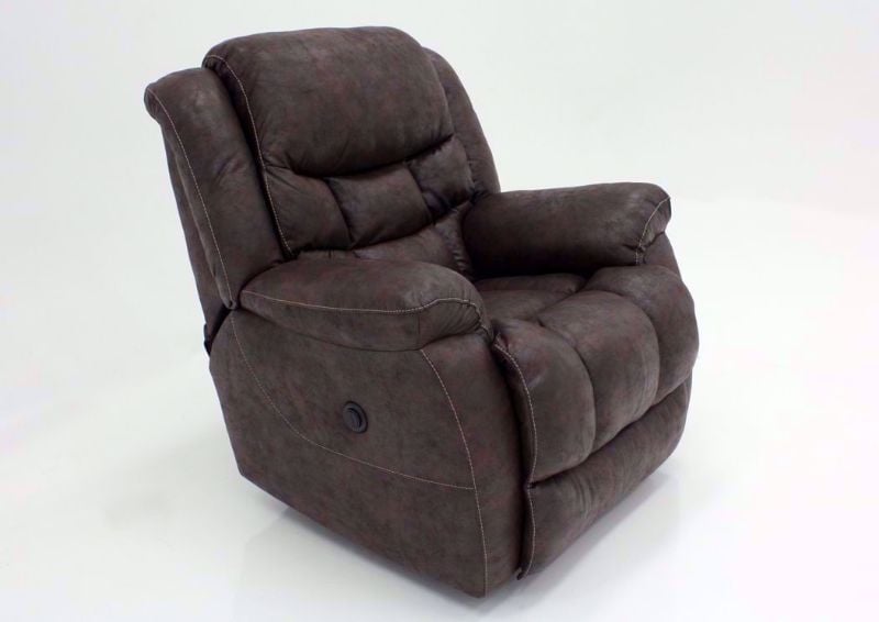 Dark Brown Wrangler POWER Recliner at an Angle | Home Furniture Plus Bedding