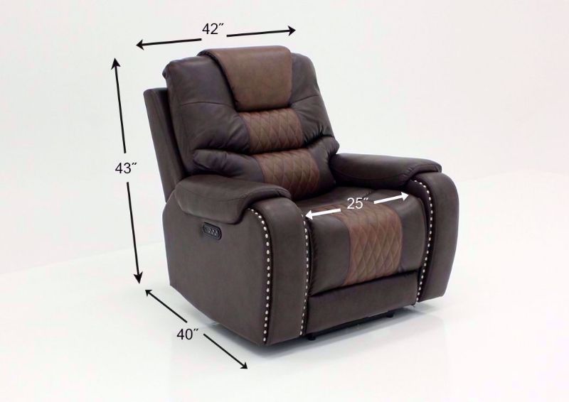 Two-Tone Brown Park Avenue POWER Recliner Dimensions | Home Furniture Plus Bedding