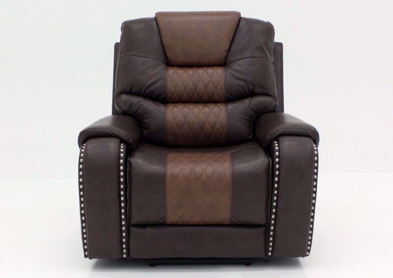 Two-Tone Brown Park Avenue POWER Recliner, Front Facing | Home Furniture Plus Bedding