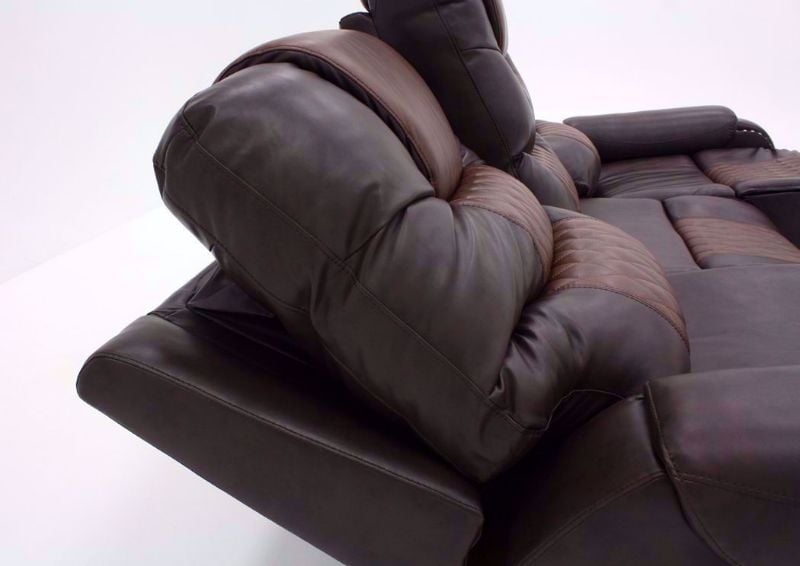 Two-Tone Brown Park Avenue POWER Reclining Sofa Back Upholstery Detail | Home Furniture Plus Bedding