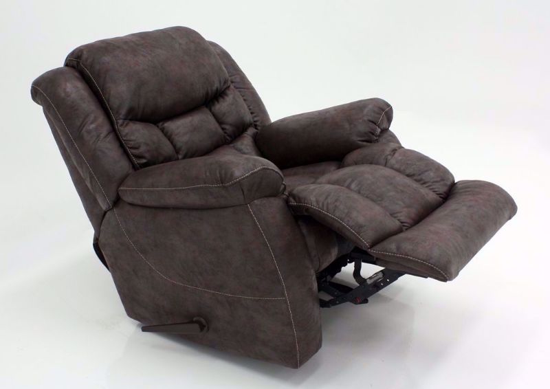 Dark Brown Wrangler Recliner at an Angle in a Reclined | Home Furniture Plus Bedding