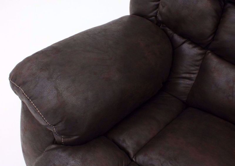Dark Brown Wrangler Recliner Padded Arm Detail | Home Furniture Plus Bedding