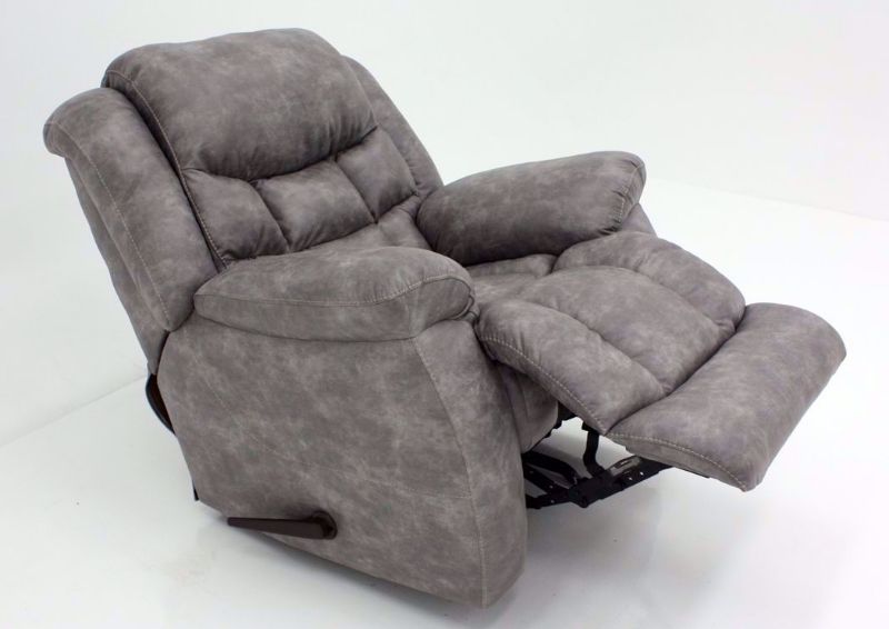 Pewter Wrangler Recliner at an Angle in the Reclined Position | Home Furniture Plus Bedding