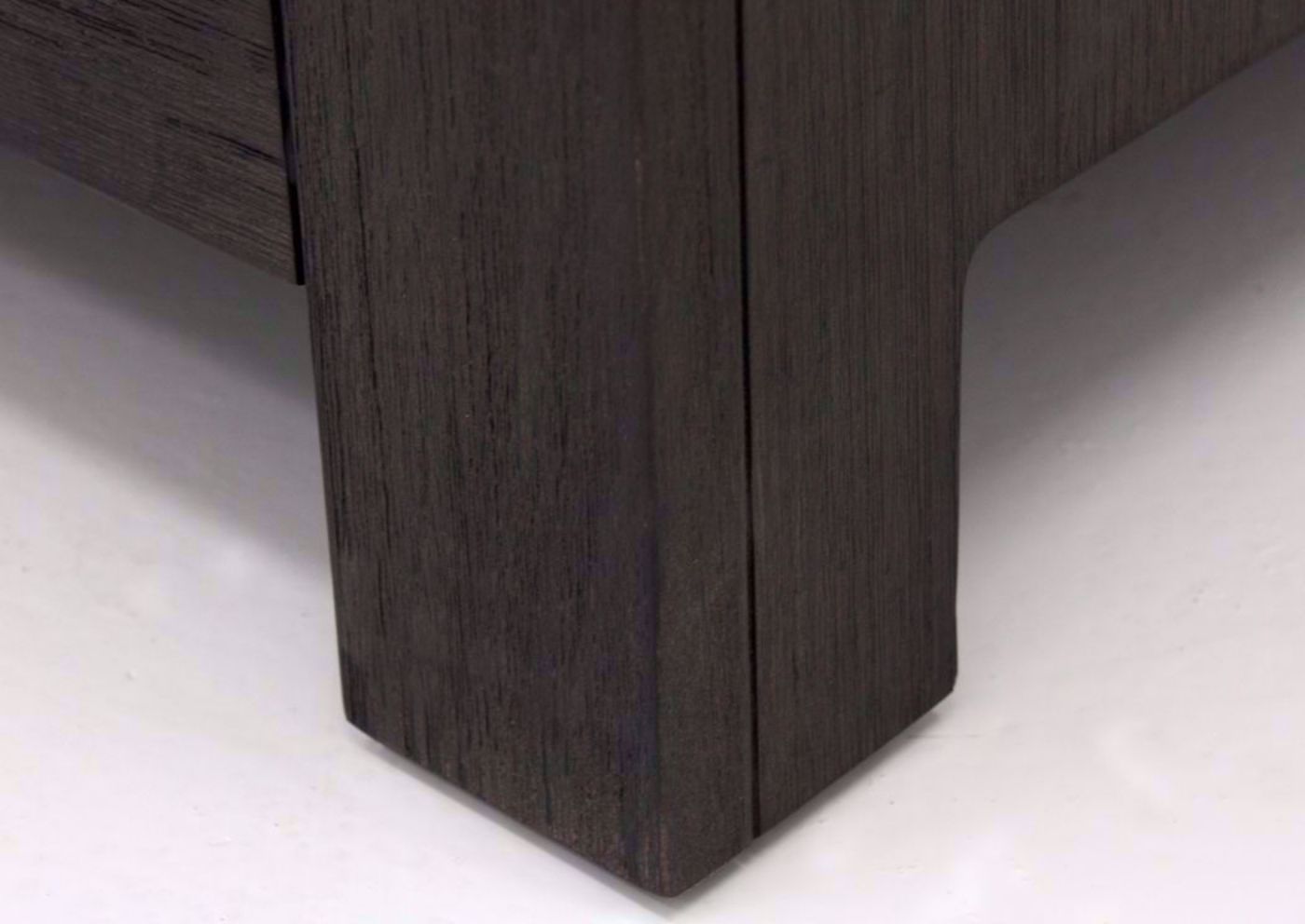 Dark Brown Shelby Dresser with Mirror Showing the Foot Detail | Home Furniture Plus Bedding