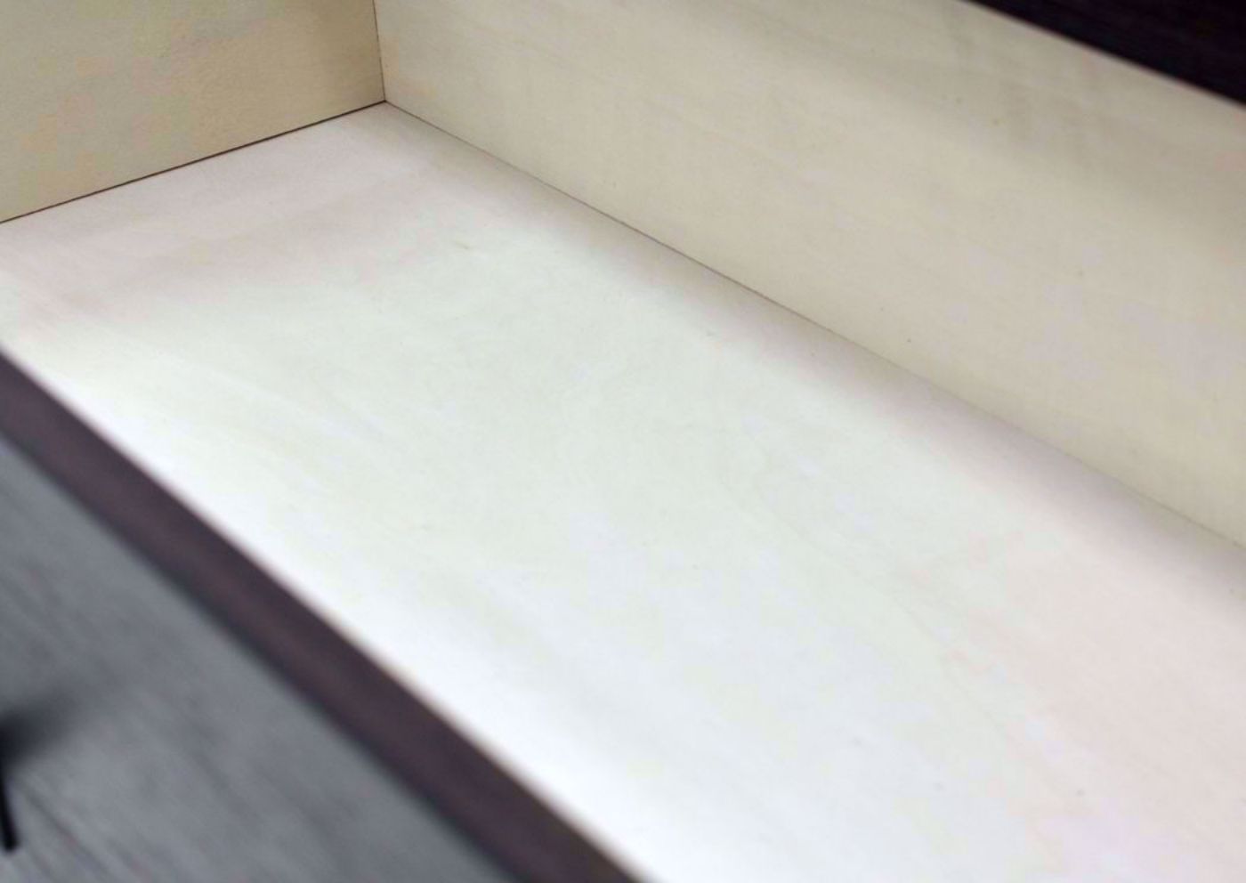 Dark Brown Shelby Chest of Drawers Showing the Drawer Interior | Home Furniture Plus Bedding