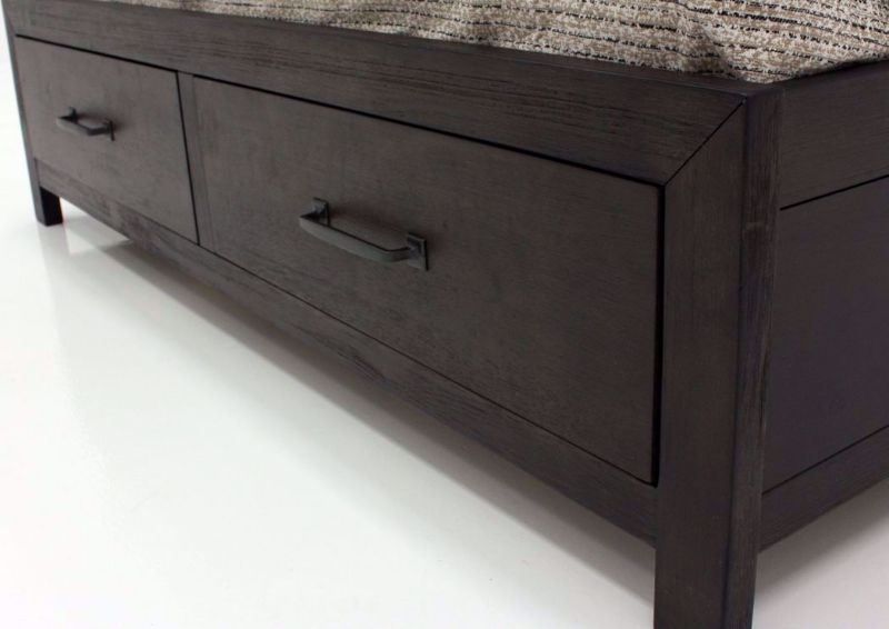 Chocolate Brown Shelby Queen Size Bed Showing the Footboard With the Drawers Closed | Home Furniture Plus Bedding