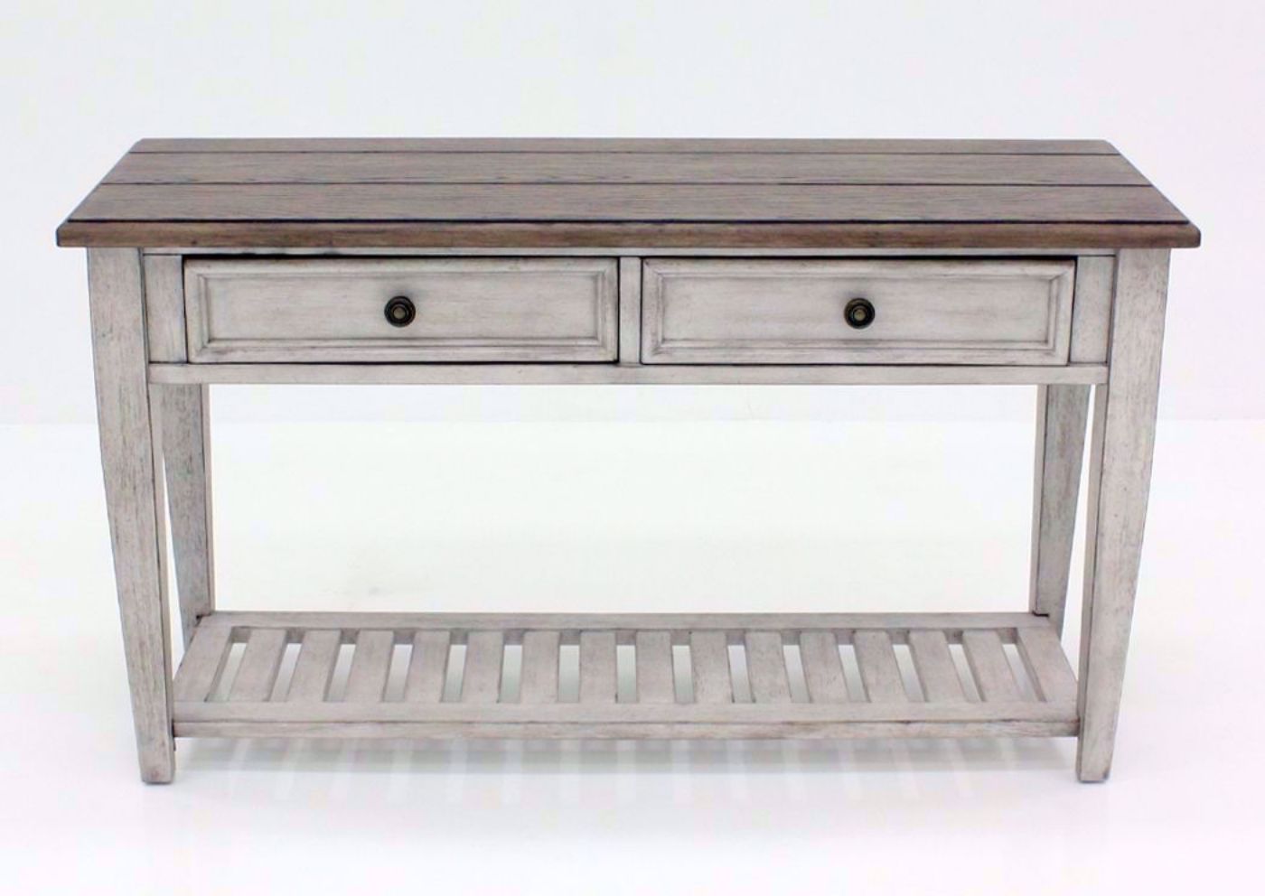 White and Brown Heartland Sofa Table Facing Front | Home Furniture Plus Bedding