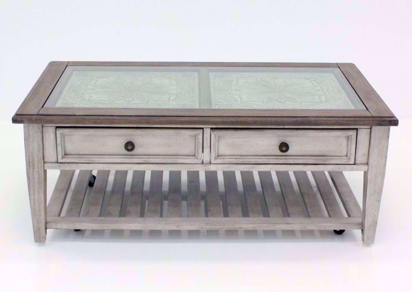 White and Brown Heartland Coffee Table Facing Front | Home Furniture Plus Bedding