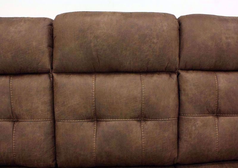 Light Brown Anastasia Reclining Sofa Tufted Seat Back Detail | Home Furniture Plus Bedding