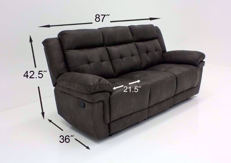 Gray Anastasia Reclining Sofa Dimensions | Home Furniture Plus Bedding