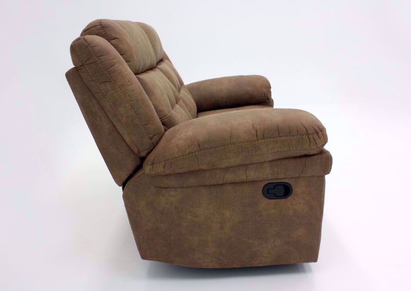 Light Brown Anastasia Glider Recliner, Side View | Home Furniture Plus Bedding