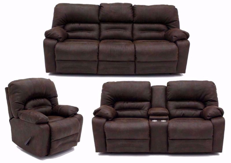 Sofa, Loveseat and Recliner Included in the Legacy Reclining Sofa Set with Brown Upholstery | Home Furniture Plus Bedding