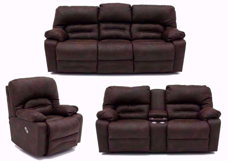 Dark Brown Legacy POWER Reclining Sofa Set - Including Sofa, Loveseat and Recliner | Home Furniture Plus Bedding