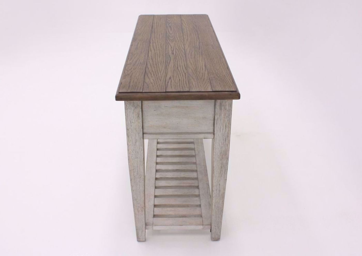 White and Brown Heartland Sofa Table Side View | Home Furniture Plus Bedding