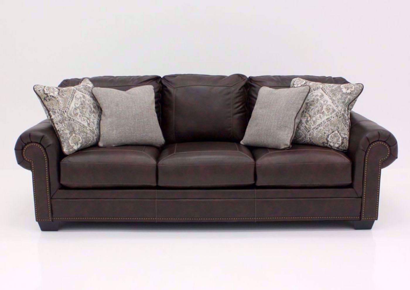 Walnut Brown Roleson Sofa by Ashley Furniture, Front Facing | Home Furniture Plus Bedding