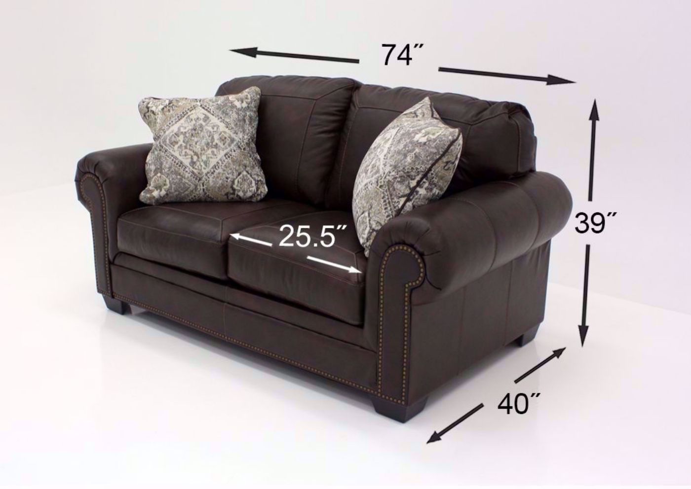 Walnut Brown Roleson Loveseat by Ashley Dimensions | Home Furniture Plus Bedding