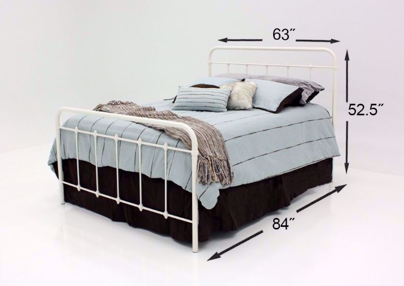 White Iron Style Jourdan Creek Queen Bed Dimensions | Home Furniture Plus Bedding
