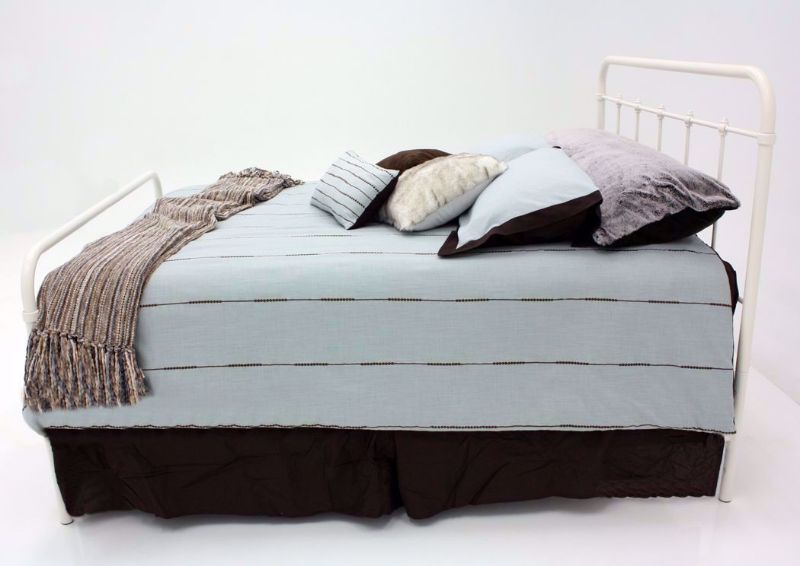 White Iron Style Jourdan Creek Full Bed Showing the Side View | Home Furniture Plus Bedding