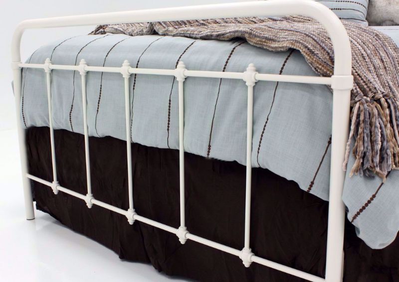 White Iron Style Jourdan Creek Full Bed Showing the Footboard | Home Furniture Plus Bedding