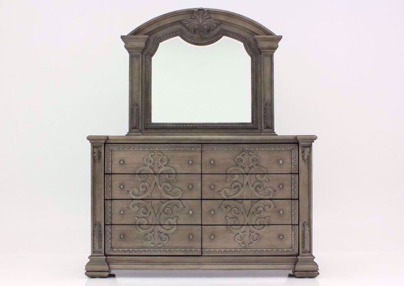 Taupe Brown Maria Dresser with Mirror Facing Front | Home Furniture Plus Bedding
