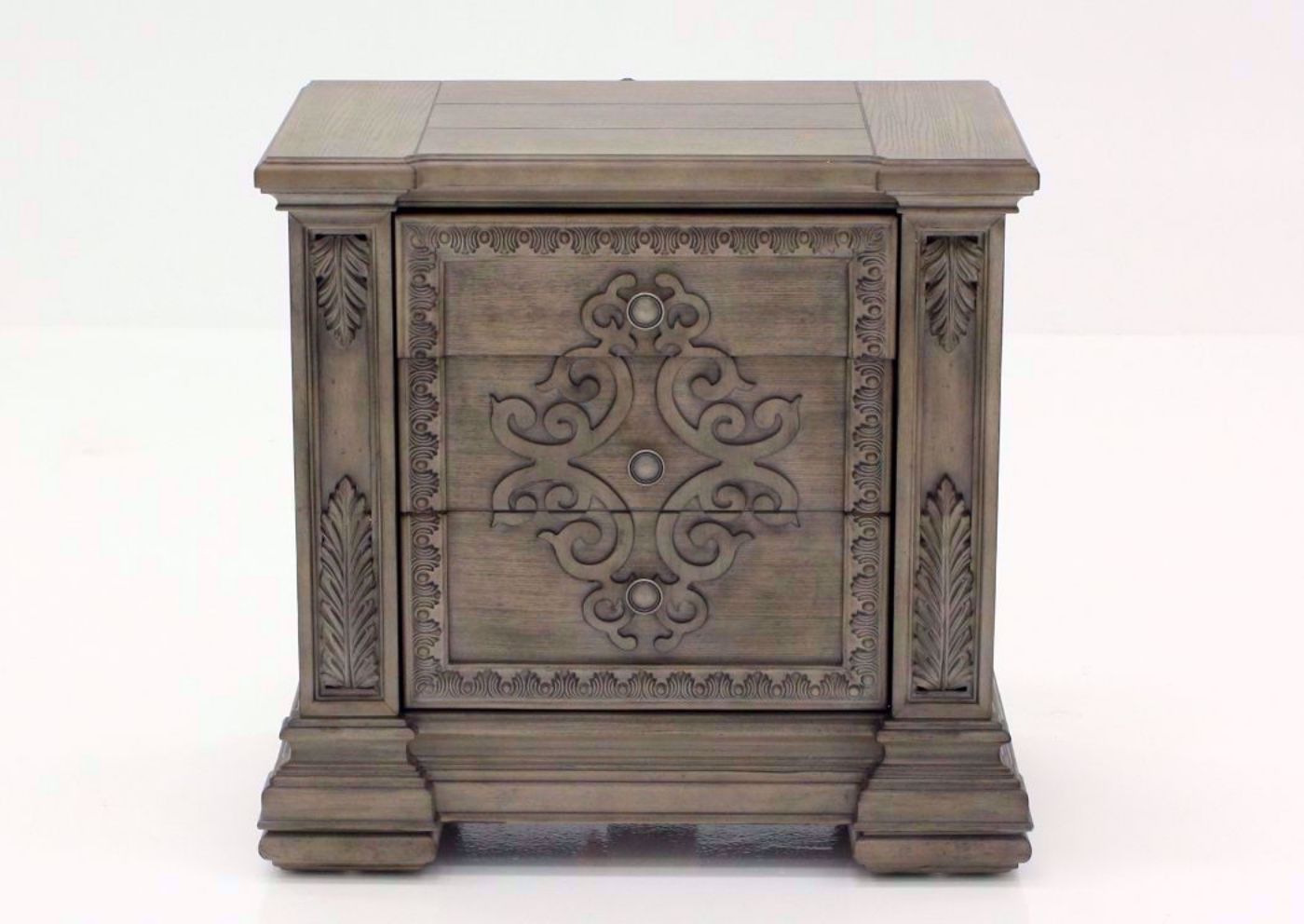 Taupe Brown Maria Nightstand Facing Front | Home Furniture Plus Mattress
