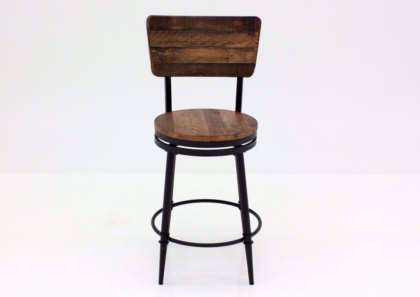 Warm Rich Brown Jennings 24 Inch Swivel Barstool Facing Front | Home Furniture Plus Mattress