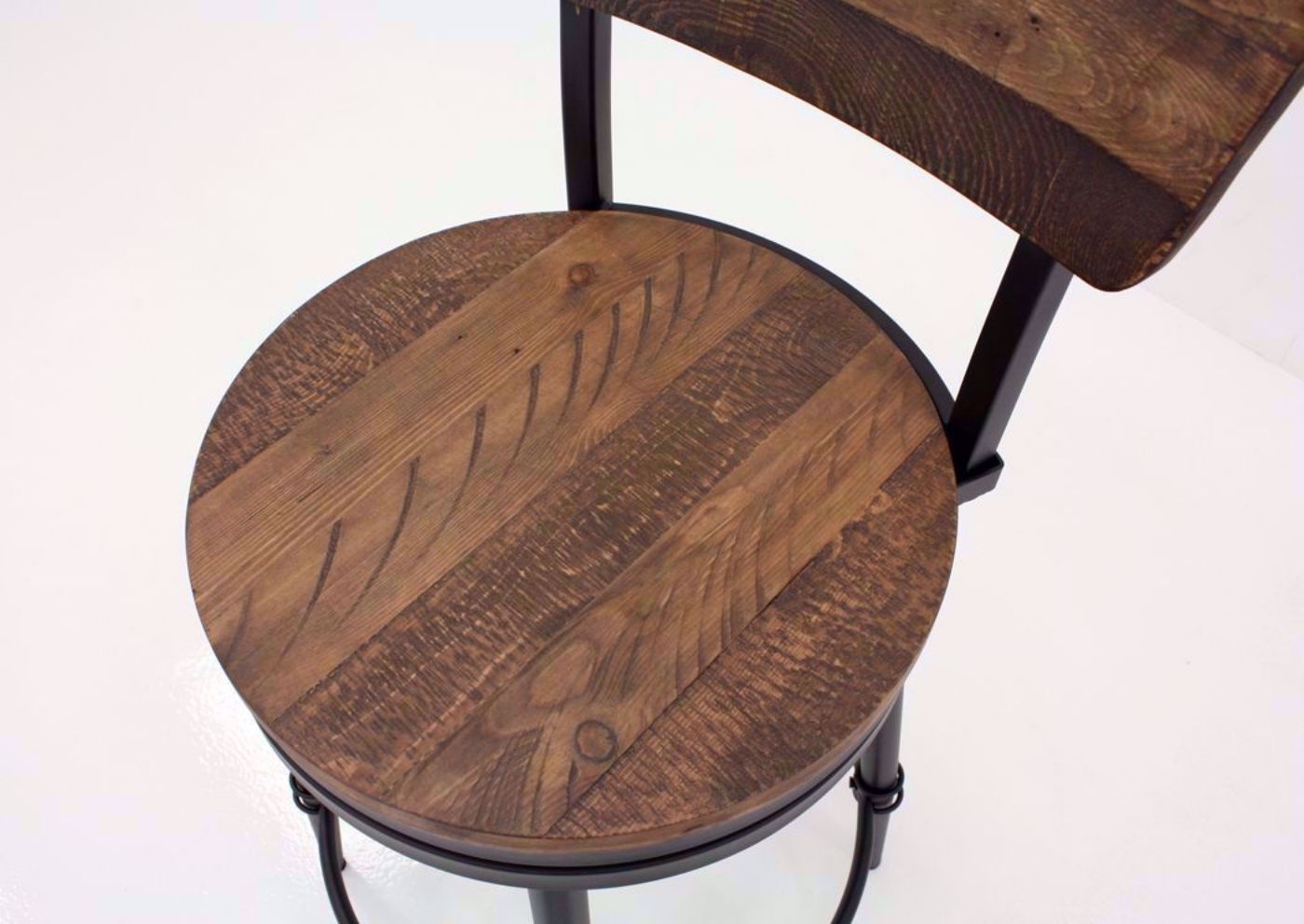 Warm Rich Brown Jennings 24 Inch Swivel Barstool Showing the Wood Seat | Home Furniture Plus Mattress