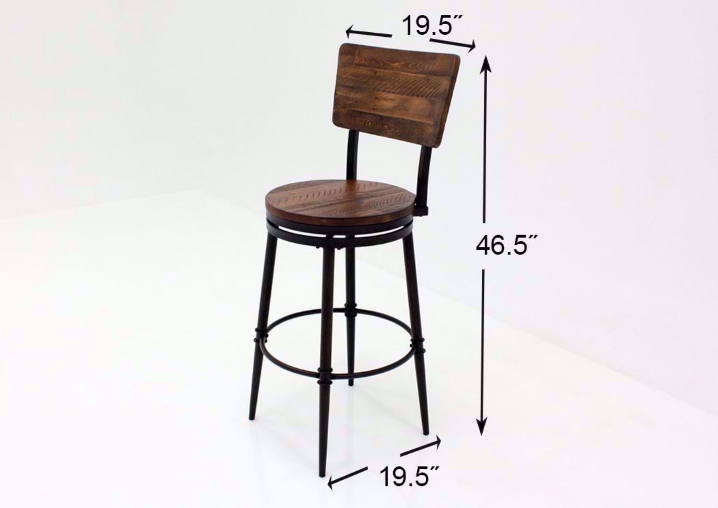 Warm Rich Brown Jennings 30 Inch Swivel Barstool Dimensions | Home Furniture Plus Mattress