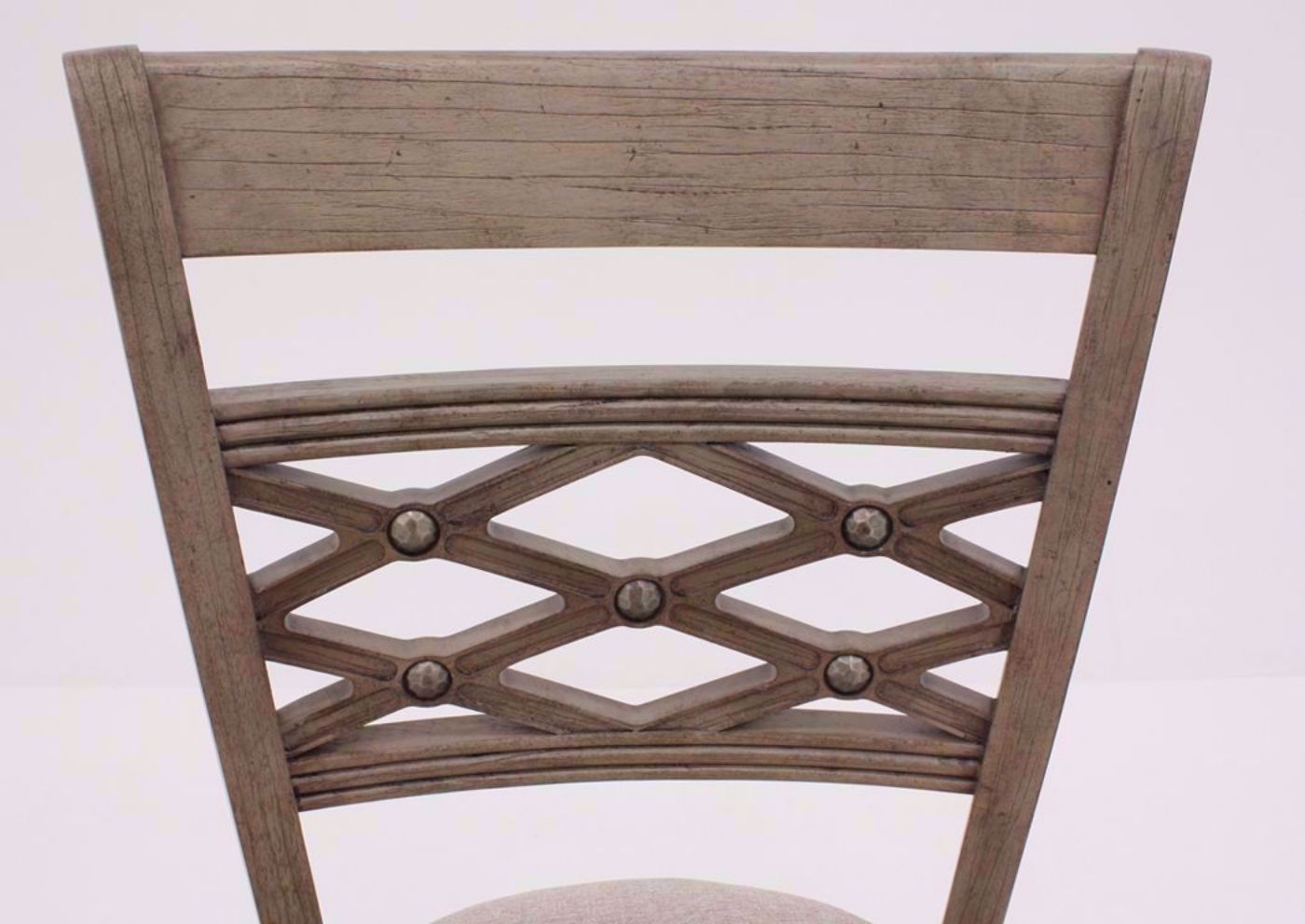 Gray and Beige Chesney 24 Inch Swivel Barstool Showing the Decorative Seat Back | Home Furniture Plus Mattress