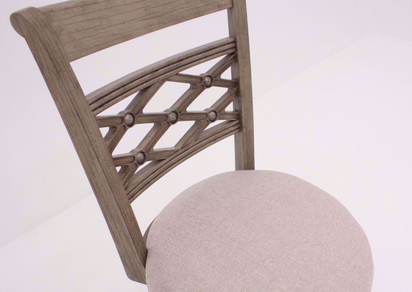 Gray and Beige Chesney 24 Inch Swivel Barstool at an Angle from the Top | Home Furniture Plus Mattress