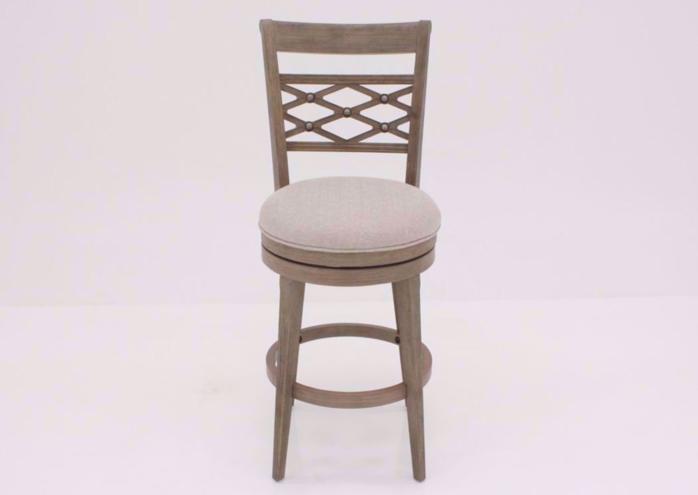 Gray with Beige Chesney Swivel Barstool 30 Inch Facing Front | Home Furniture Plus Mattress