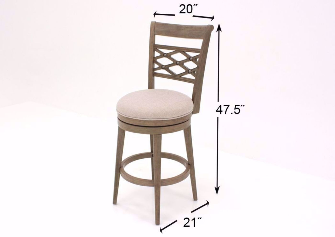 Gray with Beige Chesney Swivel Barstool 30 Inch Dimensions | Home Furniture Plus Mattress