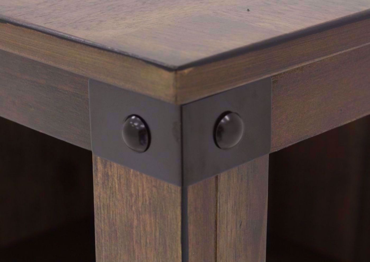 Rustic Brown Roybeck Accent Cabinet Showing the Corner Detail | Home Furniture Plus Bedding
