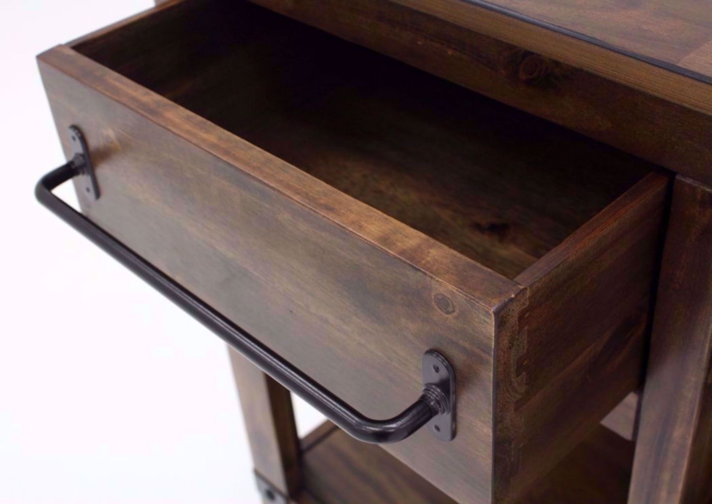 Rustic Brown Roybeck Accent Cabinet Showing the Drawer Open | Home Furniture Plus Bedding