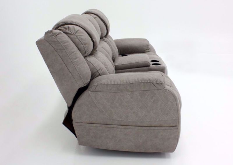 Soft Brown Daytona POWER Reclining Loveseat, Side View | Home Furniture Plus Bedding