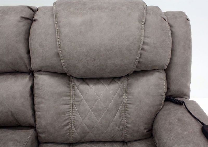 Soft Brown Daytona POWER Reclining Loveseat Seat Back Detail | Home Furniture Plus Bedding