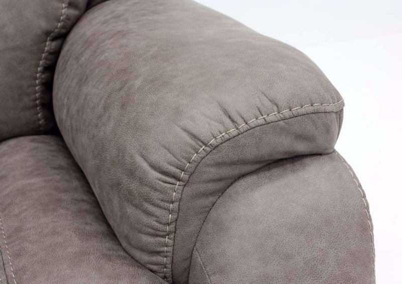 Soft Brown Daytona Power Reclining Sofa Set Pillow Arm Detail | Home Furniture Plus Bedding